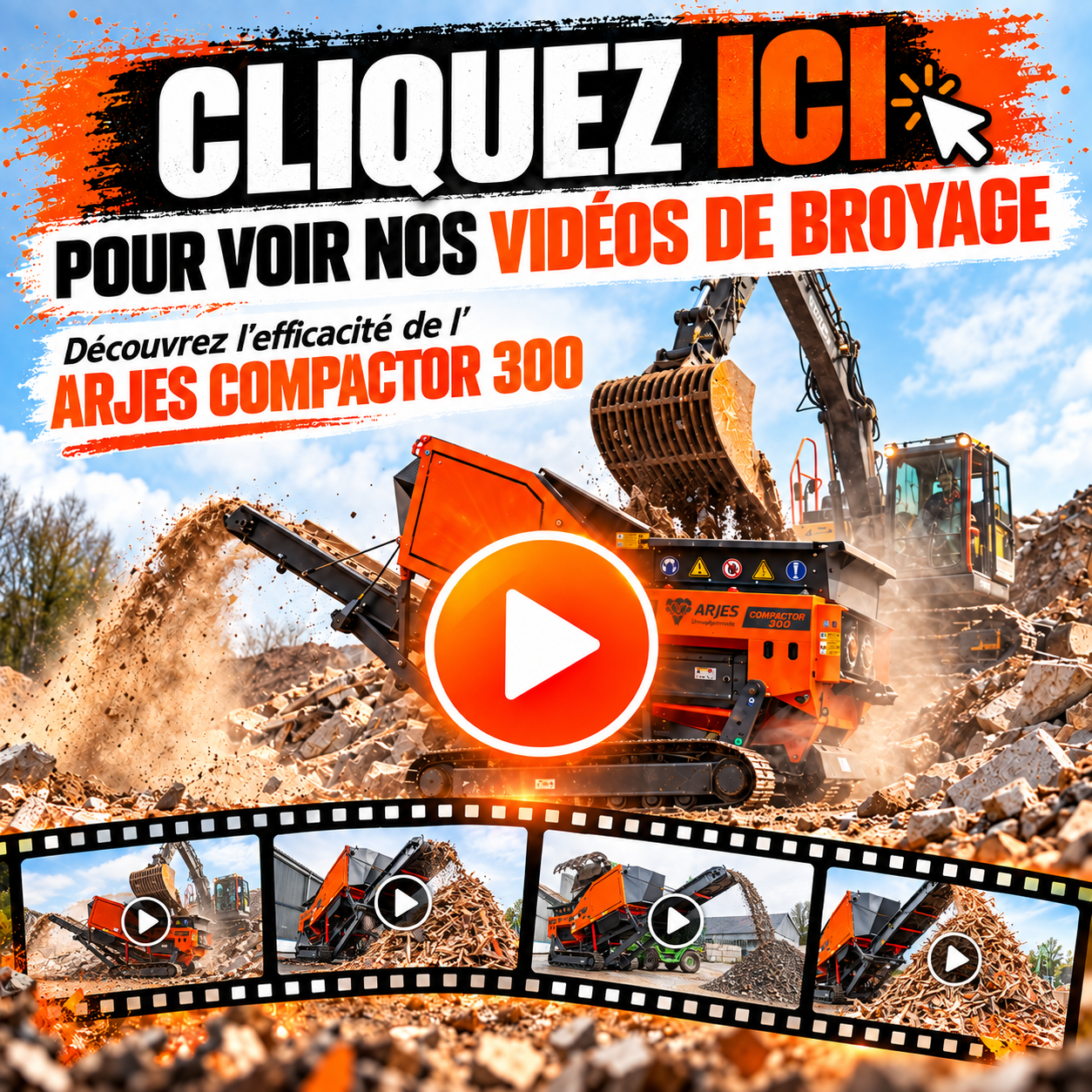 Videos broyage pierres broyage bois beton souches Haute Savoie